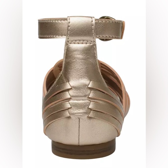 Wonderly Women’s Tibby Gold Huarache Flats - Picture 2 of 9
